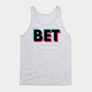 Bet Glitch Black Tank Top